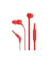 JBL T110, InEar Universal Headphones 1-button Mic/Remote (Red)