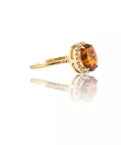 RING 9CT CITRINE ZIRCON