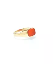 18K GOLD RING ORANGE ONYX