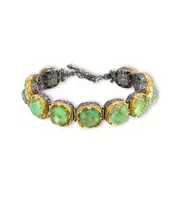 Bracelet 925 With Green Turquoise Stones