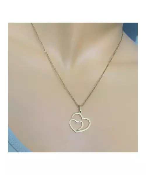 "Chic & Simple -Hearts No.1"Gold Color Necklace