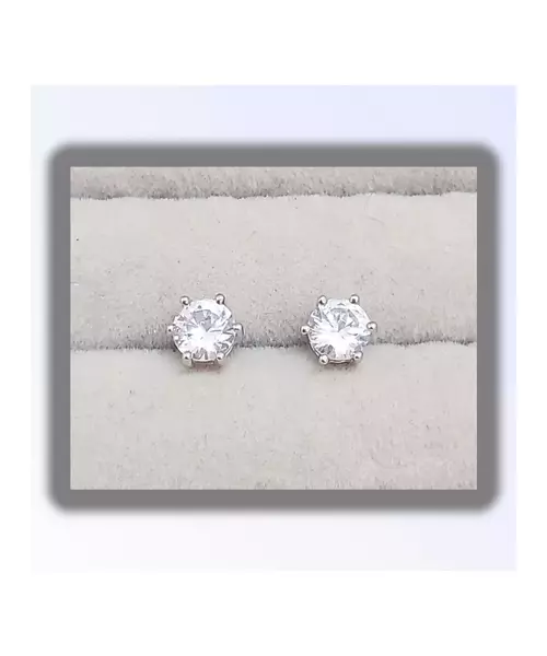 Silver Earrings "White Zircons" (S925)