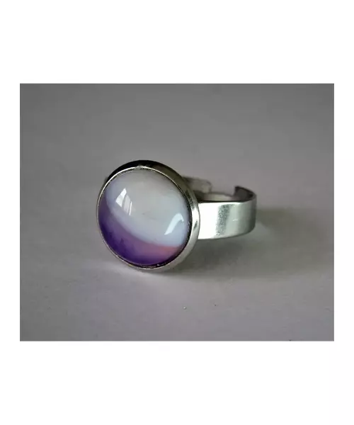 Chevron Amethyst Natural Gemstone Ring