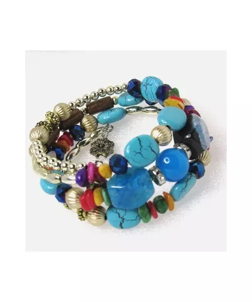 Multilayered Beads Bracelet "Light Blue"