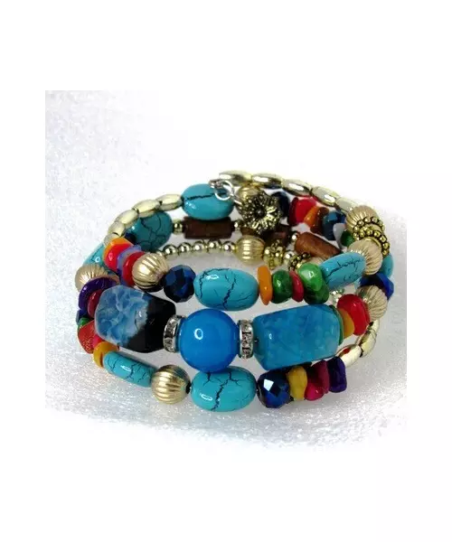 Multilayered Beads Bracelet "Light Blue"