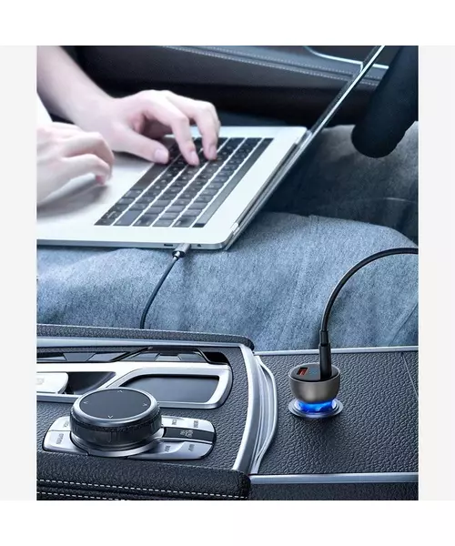 Baseus Car Charger 65W QC Digital Display Dual USB