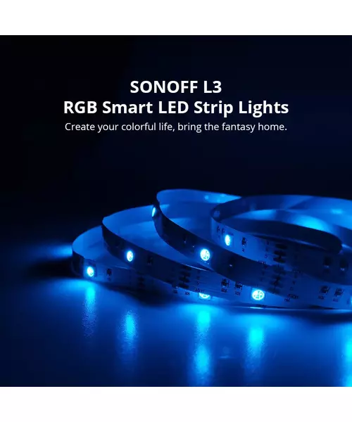 Sonoff Smart LED Light Strip RGB Indoor IP54 Wi-Fi/BT L3-5M