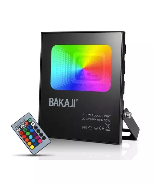 Προβολέας με RGB LED Φωτισμό και Τηλεχειριστήριο 30 W Bakaji 8057711887736