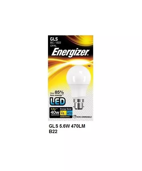 S8857 LED GLS 5.6W 470LM B22 WARM WHITE