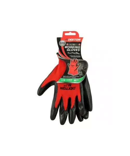 ULTRA GRIP WORKING GLOVES BLACK/RED NI Size:XL