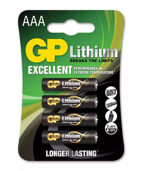 GP Lithium Battery AAA pack of 4 656.338UK