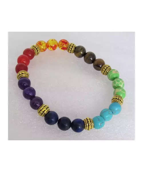 "7 Chakras -2" Natural Stones Handmade Men's Bracelet