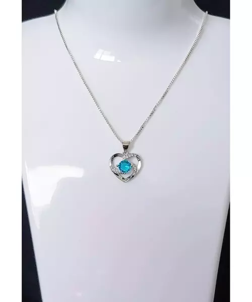 Silver Pendant "Beautiful Heart - Light blue" (S925)