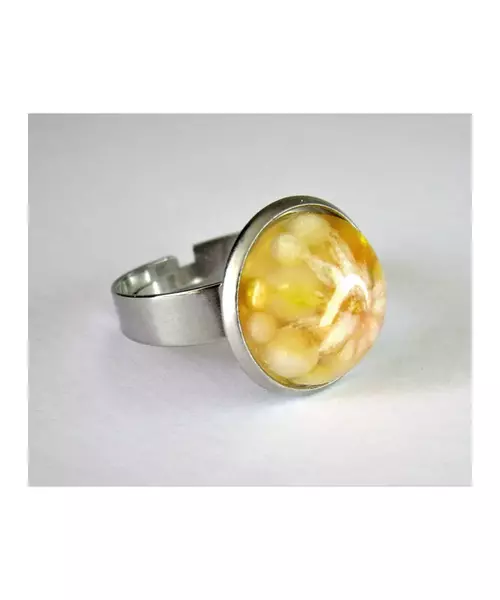 "Yellow Touch" Resin Art Ring