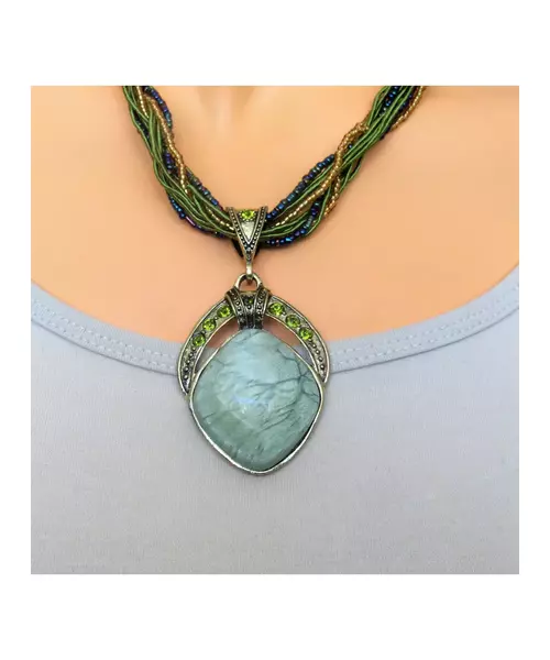 "Green Romvus" Resin Art Necklace