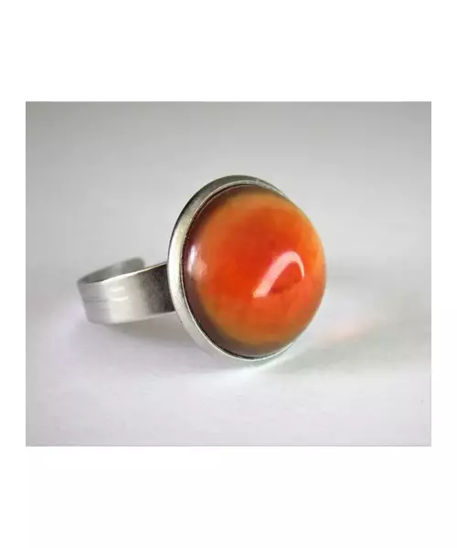 "Orange Sphere" Resin Art Ring