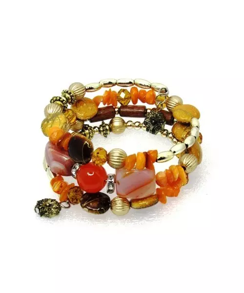 Multilayered Beads Bracelet "Orange"