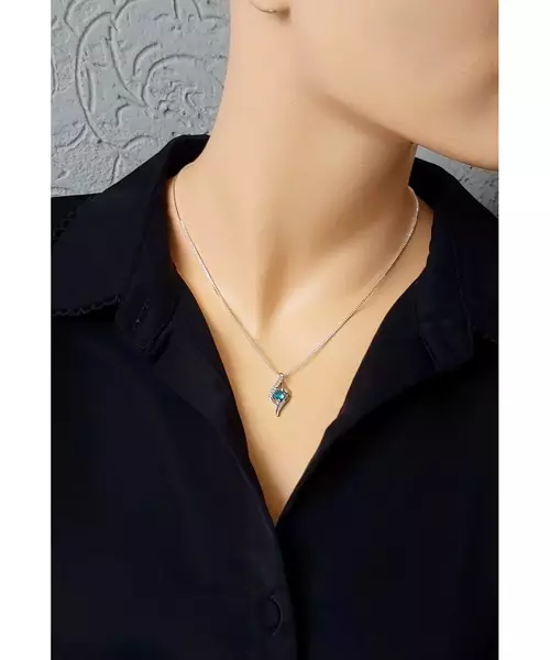 Silver Pendant "S" - Light blue (S925)