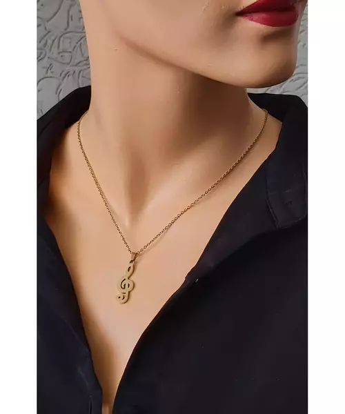 "Chic & Simple -Music lovers"Gold Color Necklace