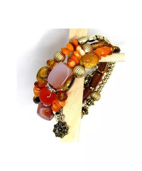 Multilayered Beads Bracelet "Orange"