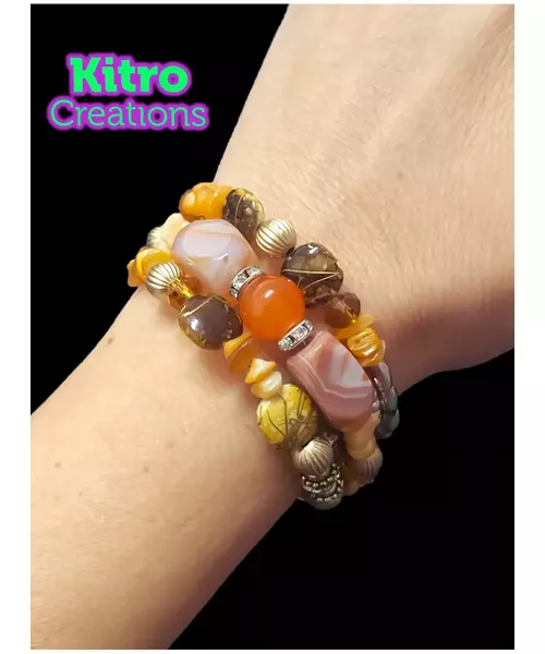 Multilayered Beads Bracelet "Orange"