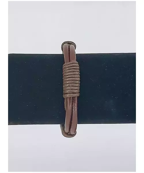 Leather Handmade Men's Bracelet "Brown-5"