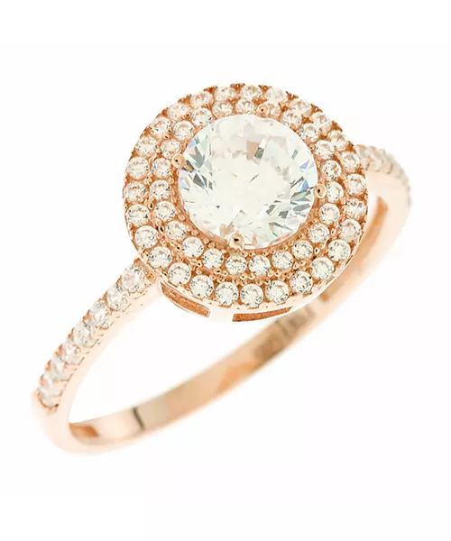 14K ROSE GOLD CUBIC ZIRCON RING