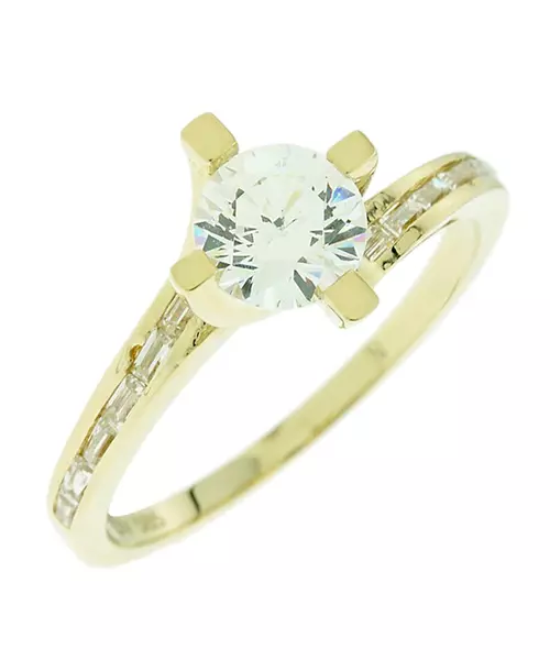 14k cubic zircon promise ring