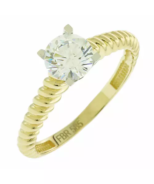 14k double tone promise ring cz