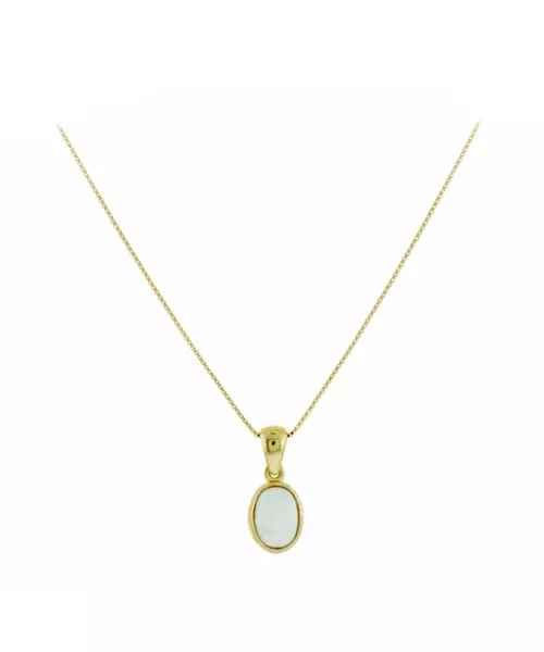 14K WHITE OPAL NECKLACE