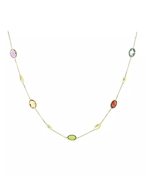 14K MULTI COLOR STONE NECKLACE