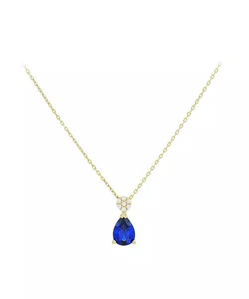 14k blue zircon necklace