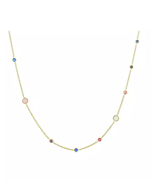 14K MULTI COLOR STONE NECKLACE