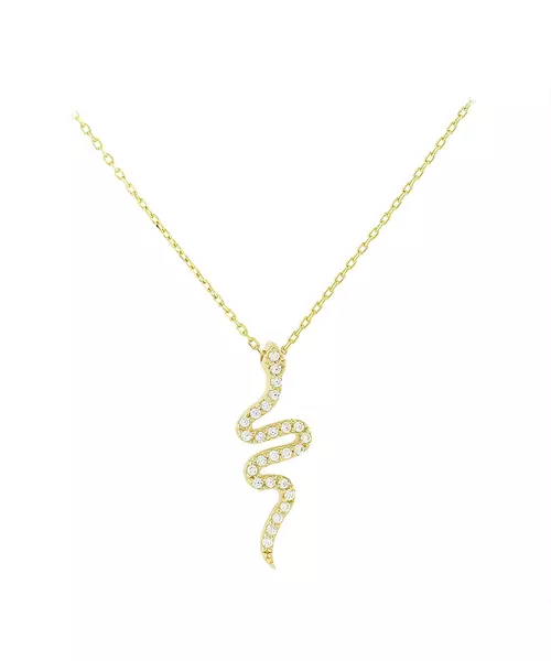 14K CUBIC ZIRCON SNAKE NECKLACE