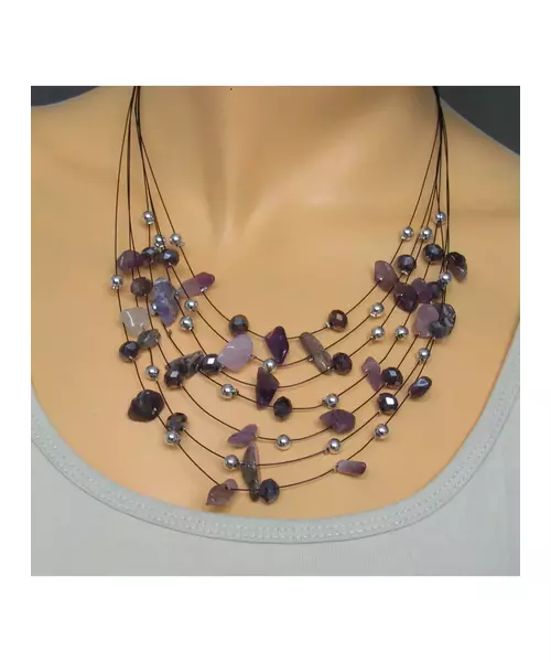 Multi-layers Necklace - Amethyst