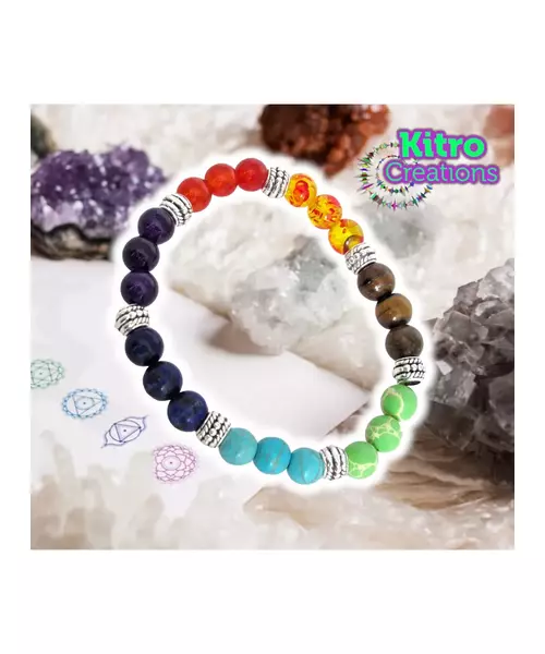 "7 Chakras -1" Natural Stones Handmade Men's Bracelet