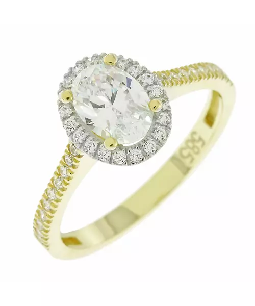 14K GOLD CUBIC ZIRCON RING