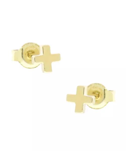 14K GOLD CROSS EARRINGS