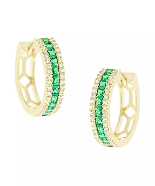 14K CZ HOOP EARRINGS