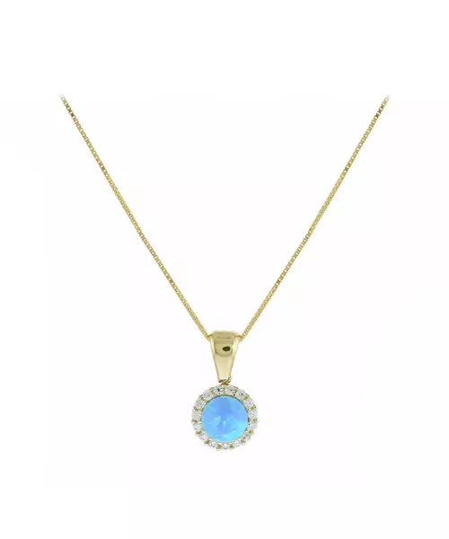 14K BLUE OPAL NECKLACE