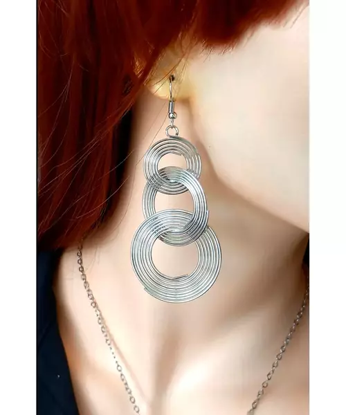 Earrings "3L Circles" silver