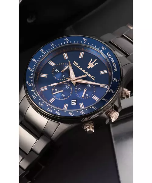 Maserati Sfida R8873640001 Watch Gunmetal Gents Quartz Chronograph with Date