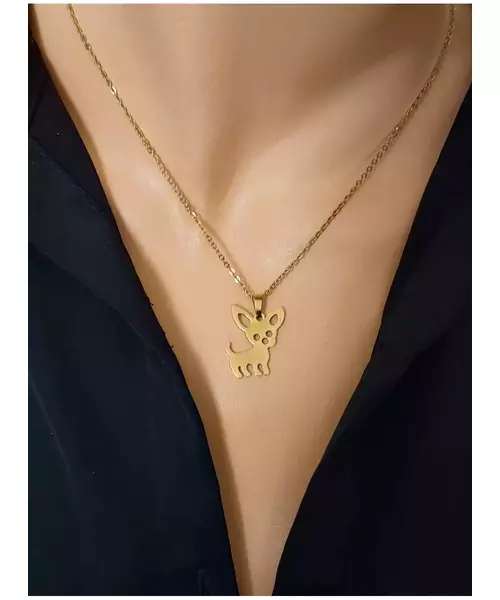 "Chic & Simple -Doggy" Gold Color Necklace