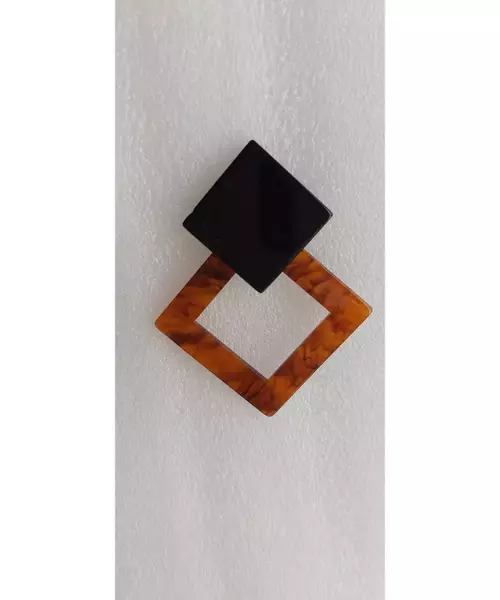 Black & Brown Rhombus earrings