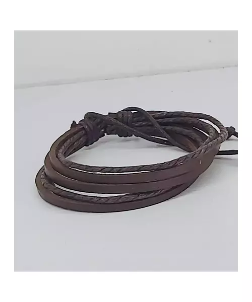 Leather Handmade Men's Bracelet "Brown-3"