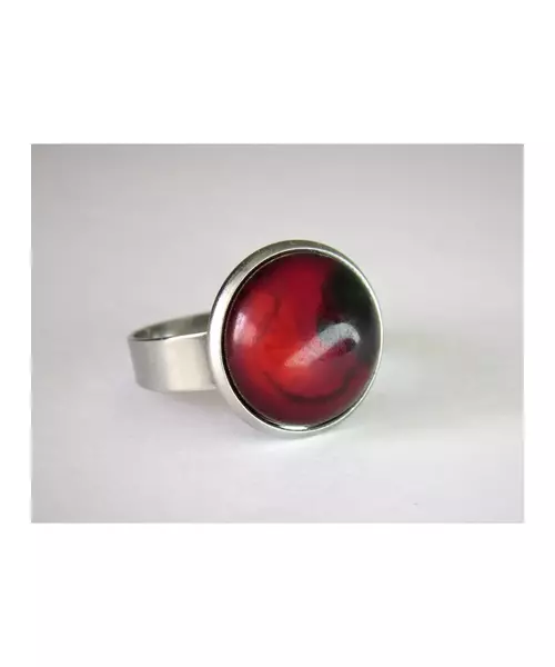 "Red Flow" Resin Art Ring