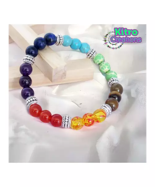 "7 Chakras -1" Natural Stones Handmade Men's Bracelet