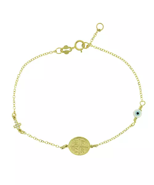 14K GOLD EVIL EYE BRACELET