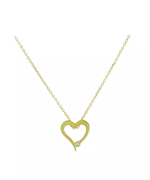 14K GOLD HEART NECKLACE WITH THE CHAIN