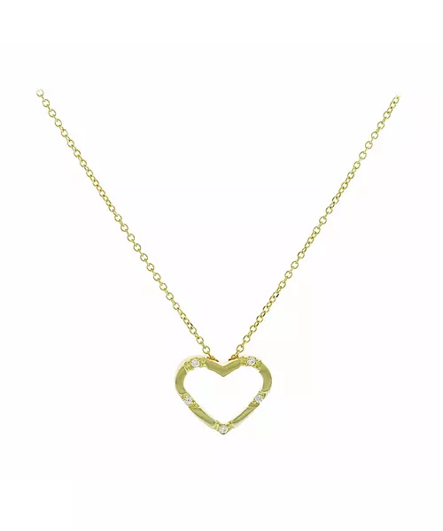 14K GOLD HEART NECKLACE  ZIRCON WITH THE CHAIN